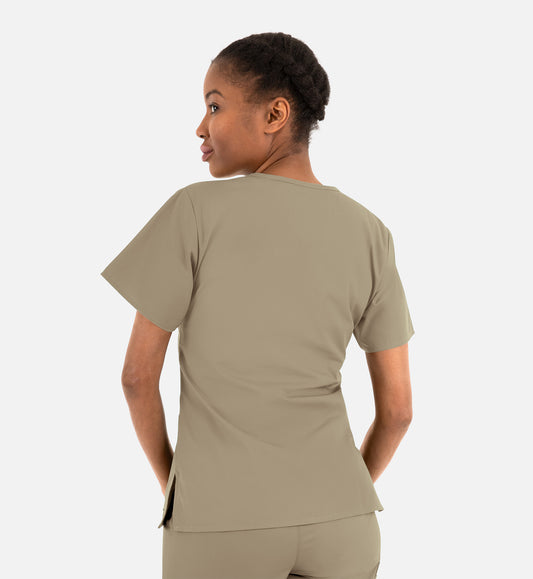Core 1016 Women's Classic V-Neck Top Khaki