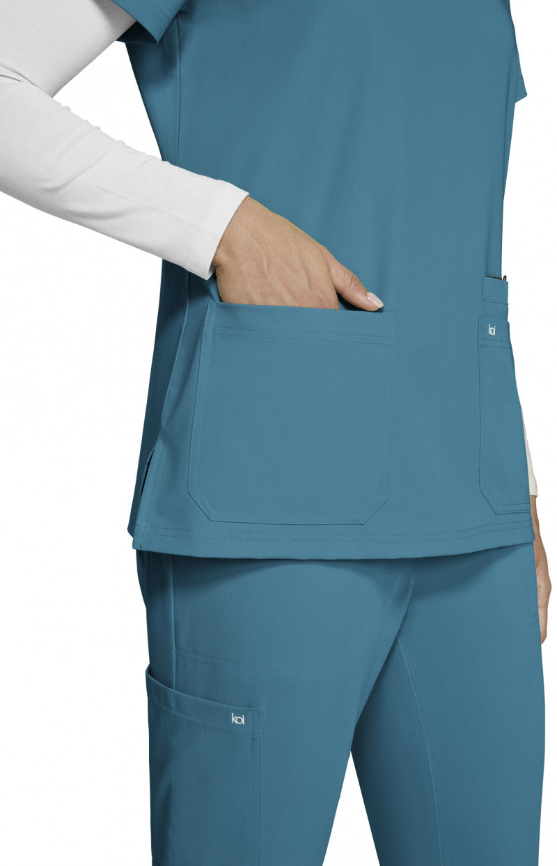 Next Gen 1019 Hustle and Heart Scrub Top Teal