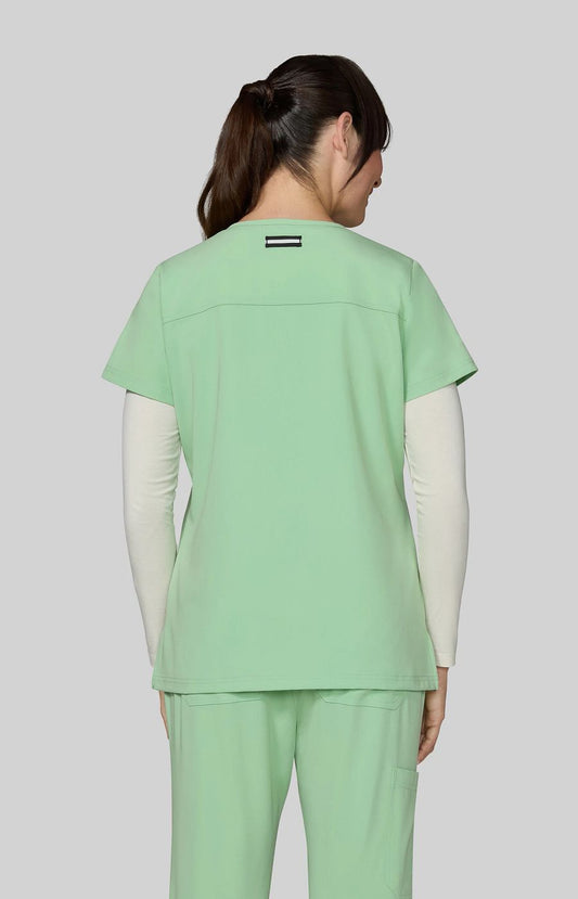 Next Gen Hustle and Heart Women's 3-Pocket Stretch Scrub Top Pistachio