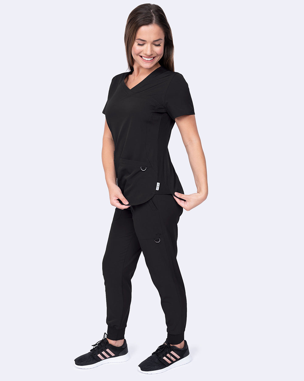 Ava Therese 1057 Madi Side Knit Top Black