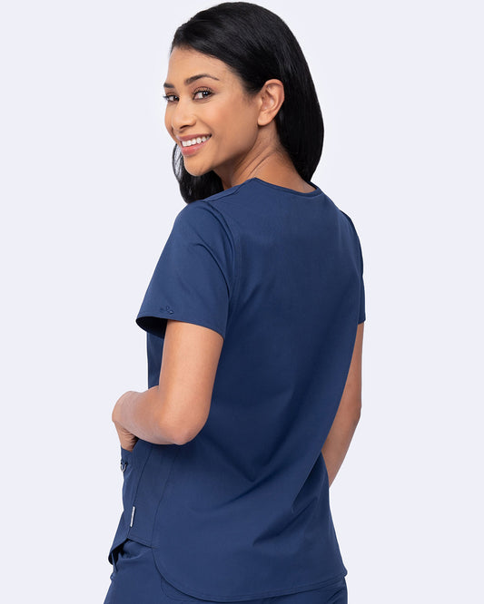 Ava Therese 1057 Madi Side Knit Top Navy