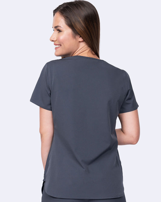 Ava Therese 1057 Madi Side Knit Top Pewter