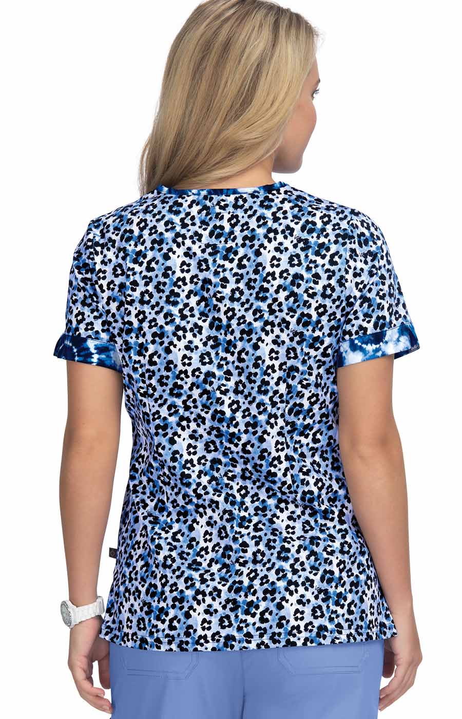 Stretch 1070PR Elena Top Tie Dye Leopard Blue