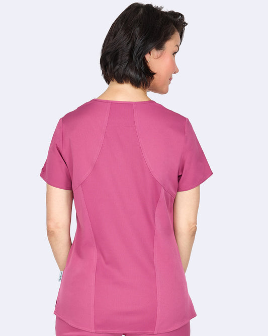 Ava Therese 1084 Ava Back Knit Top Deep Rose