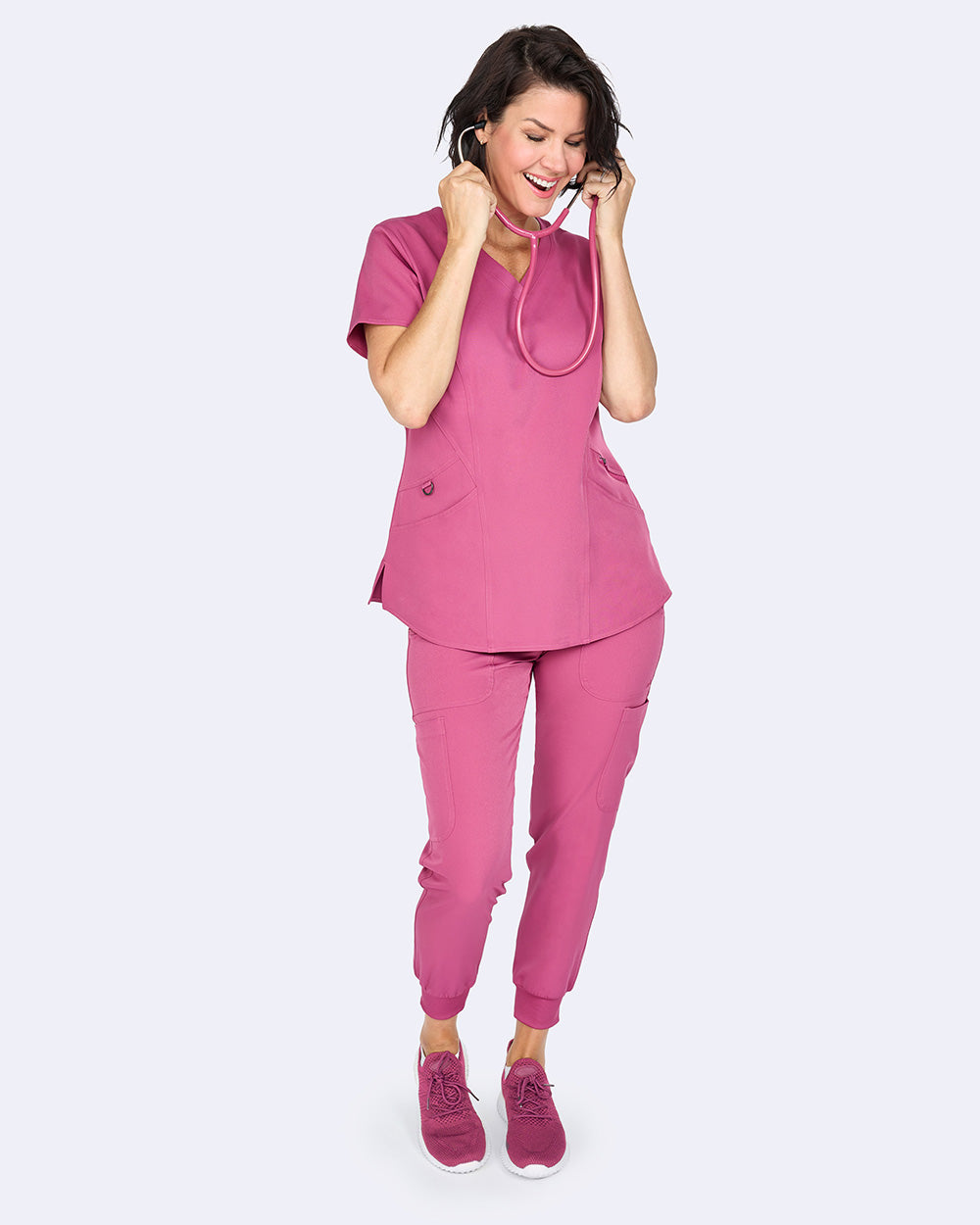 Ava Therese 1084 Ava Back Knit Top Deep Rose