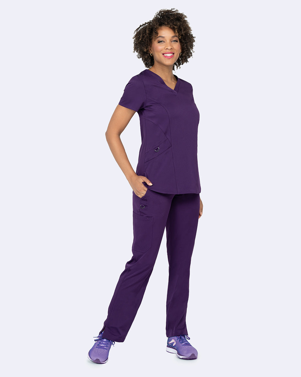 Ava Therese 1084 Ava Back Knit Top Eggplant