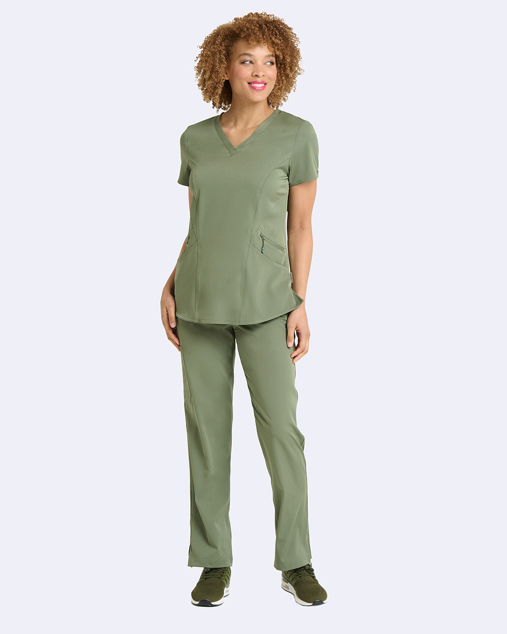 Ava Therese 1084 Ava Back Knit Top Olive