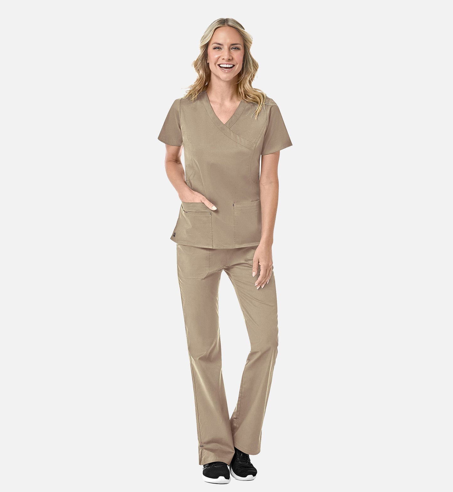 Blossom 1102 Mock Wrap Top Khaki