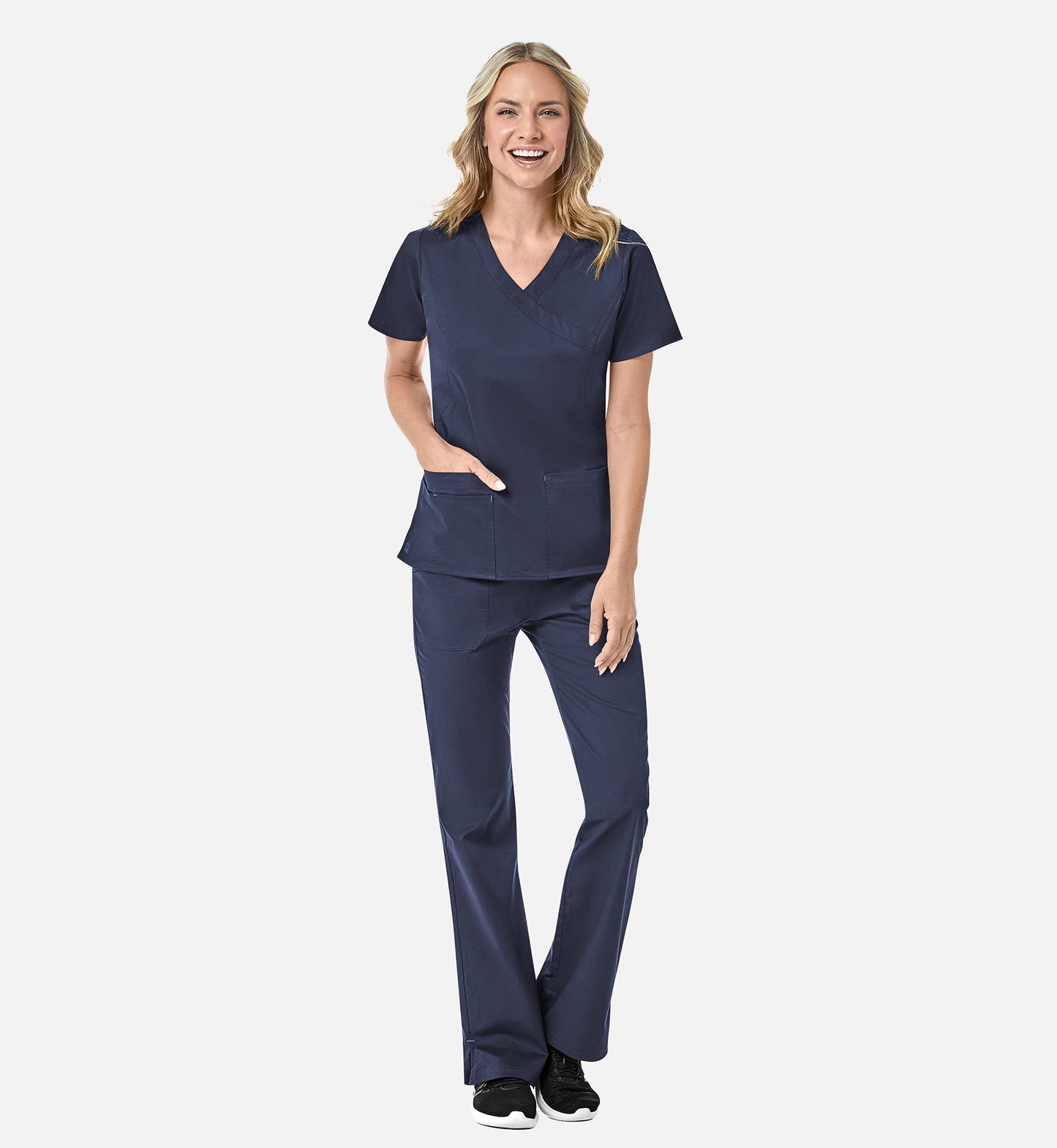 Blossom 1102 Mock Wrap Top Navy