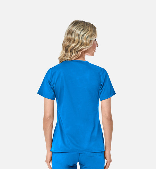 Blossom 1102 Mock Wrap Top Pacific Blue