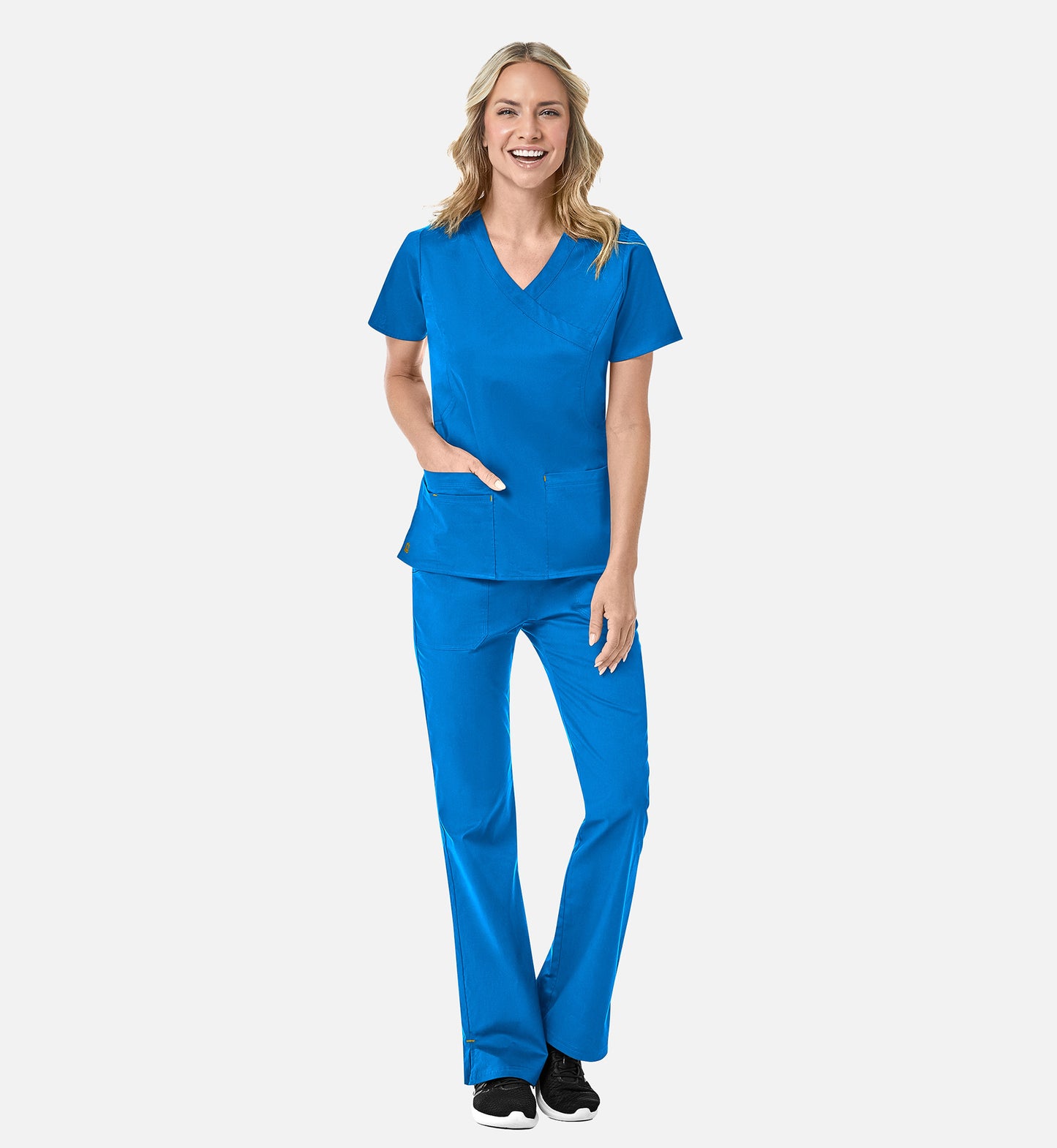 Blossom 1102 Mock Wrap Top Pacific Blue