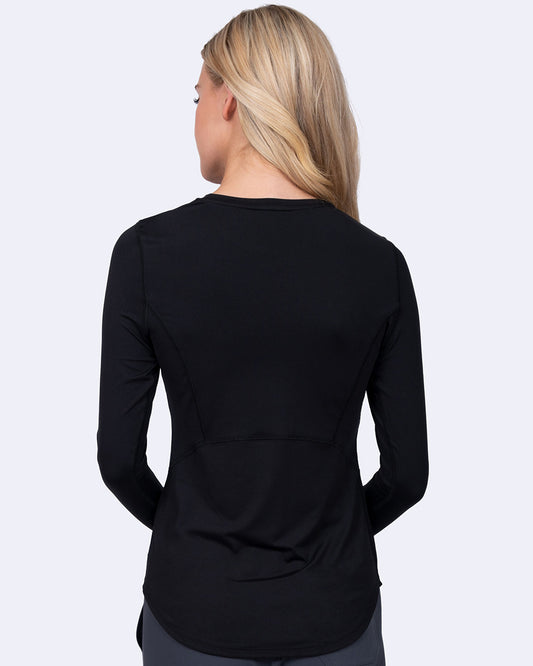 Ava Therese 1122 Lily Brushed Knit Tee Shirt w/Thumb Hole Black