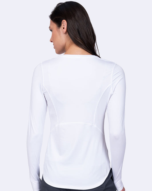 Ava Therese 1122 Lily Brushed Knit Tee Shirt w/Thumb Hole White