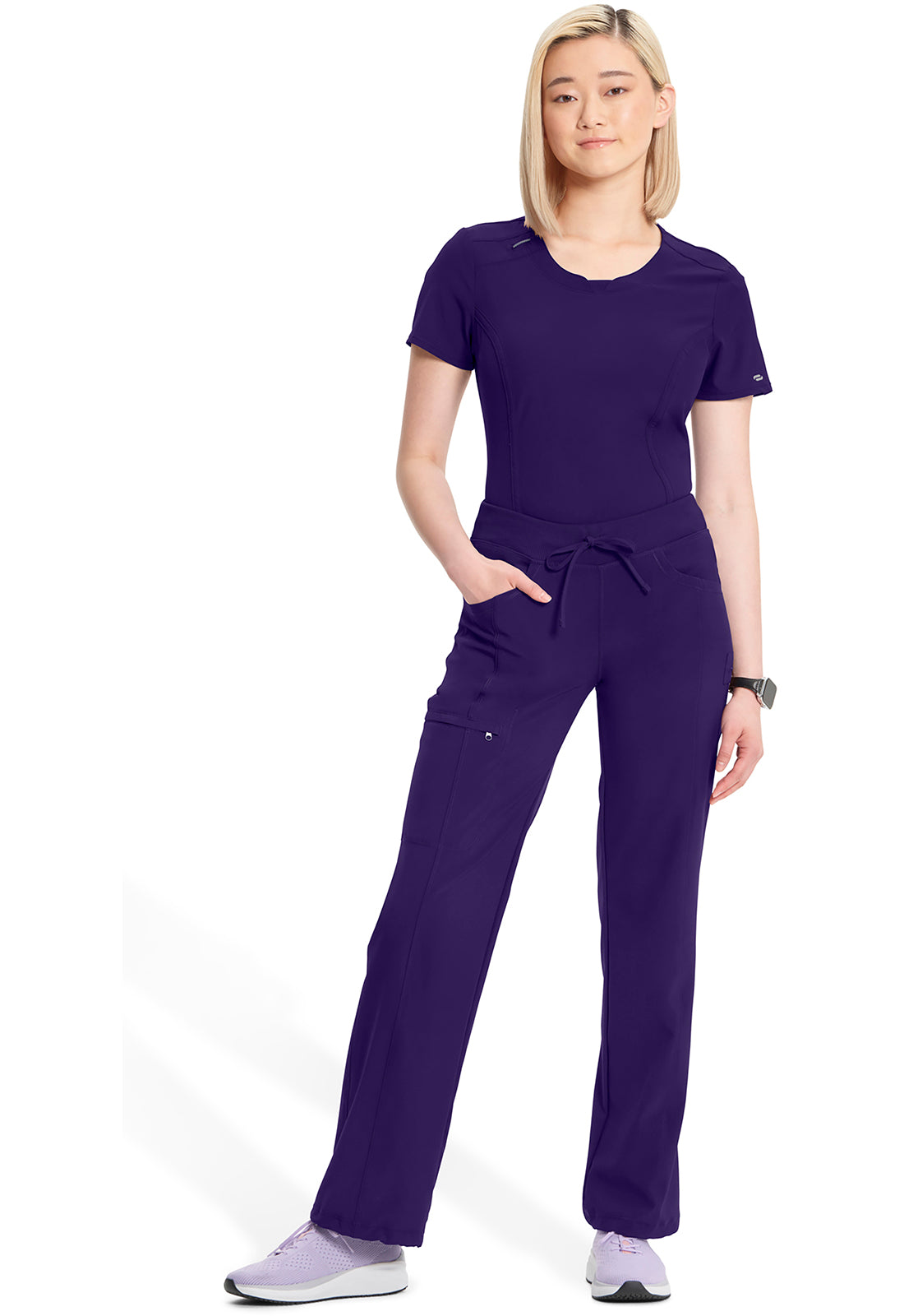Infinity 1123A Women's Straight Leg Drawstring Scrub Pants Grape