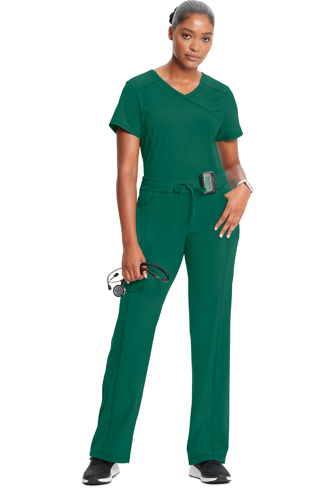 Infinity 1123A Women's Straight Leg Drawstring Scrub Pants Hunter Green