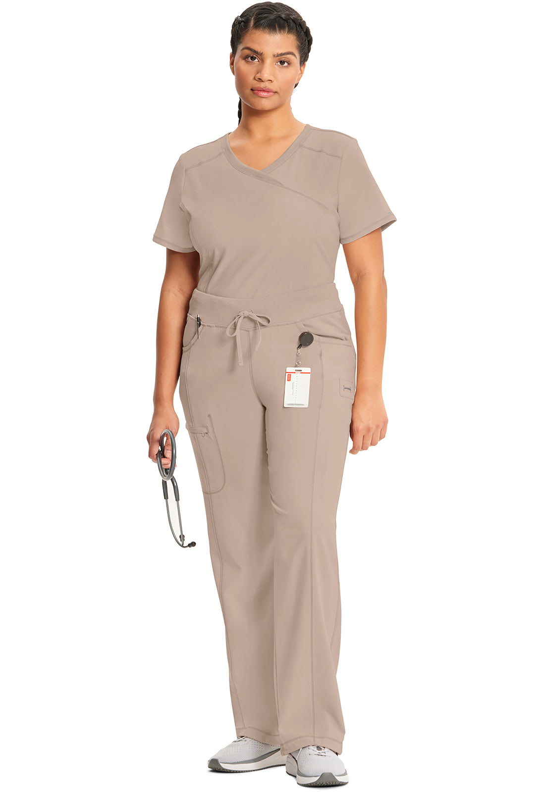 Infinity 1123A Women's Straight Leg Drawstring Scrub Pants Khaki