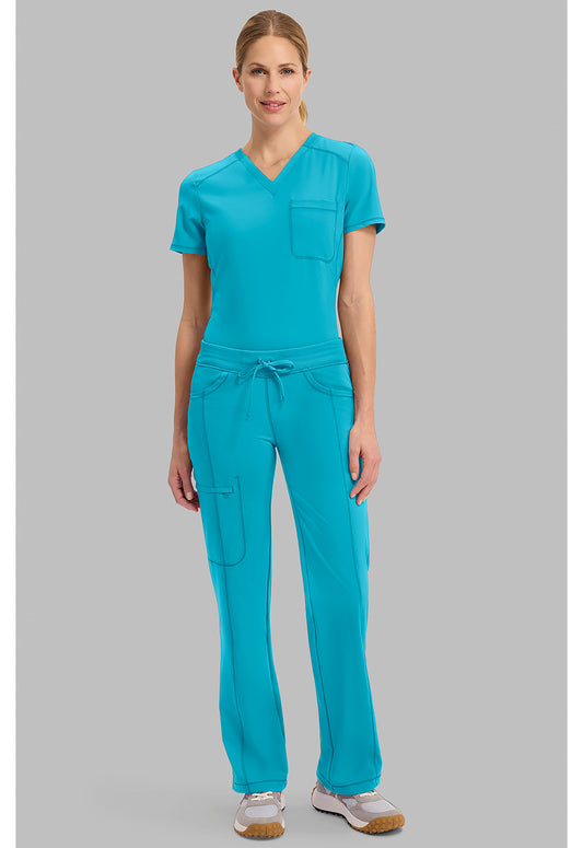 Infinity 1123A Women's Straight Leg Drawstring Scrub Pants Scuba Blue