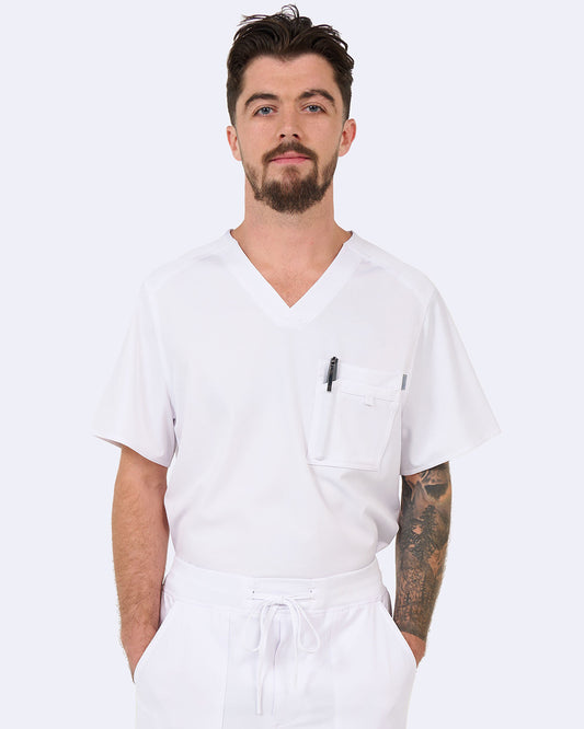 Zavate 1129 Mens One Pocket Top White