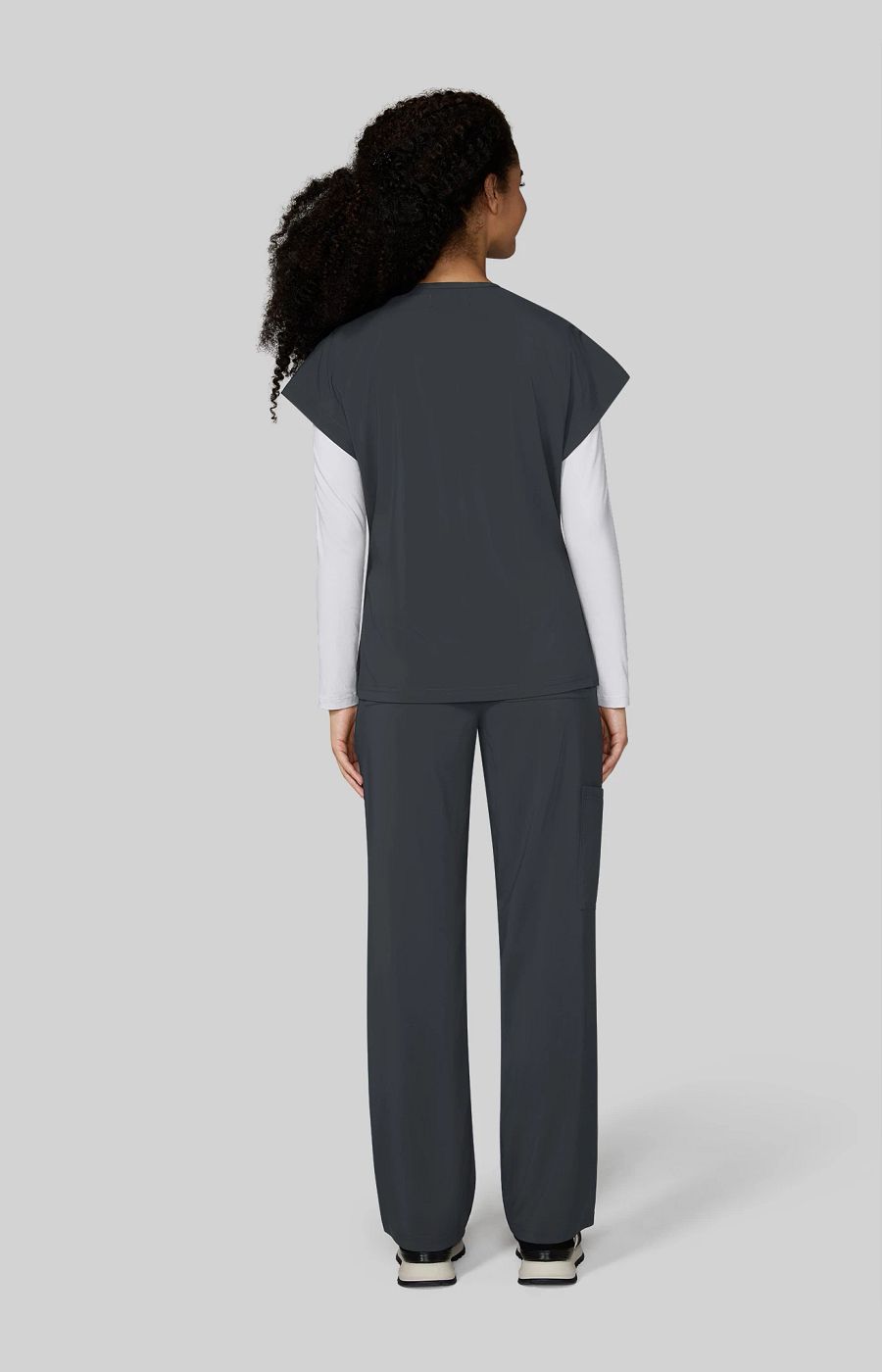 Basics McKenna Women's 1-Pocket Scrub Top Charcoal