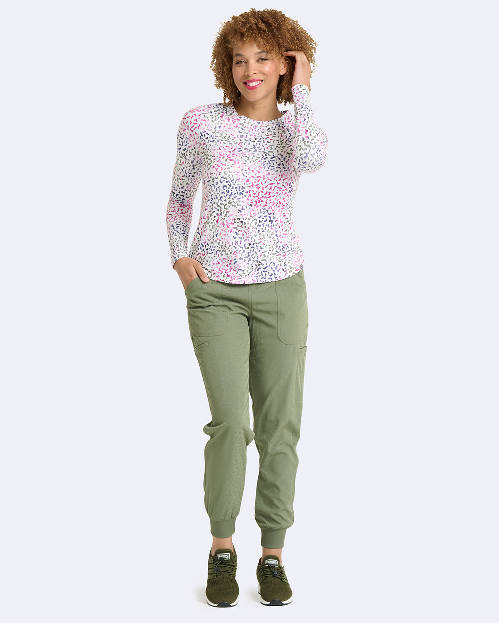 Ava Therese 1155 Bella Brushed Knit Printed Tee Cheetah Tee