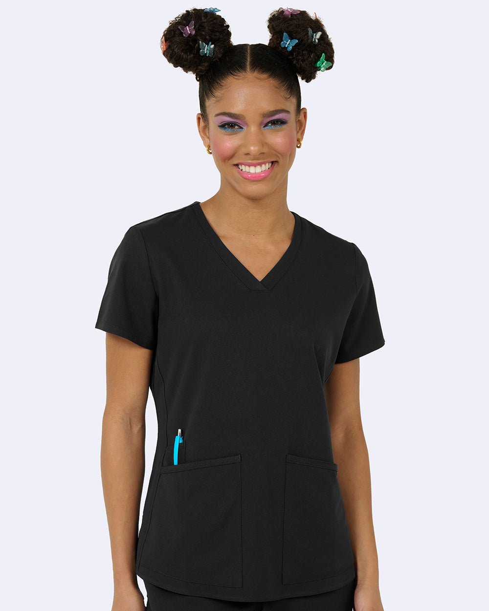 Studio 1165 Focus V-Neck Top Black