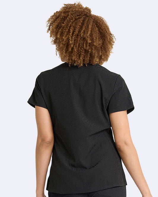 Ava Therese 1171 Lynx Jacquard Top Black