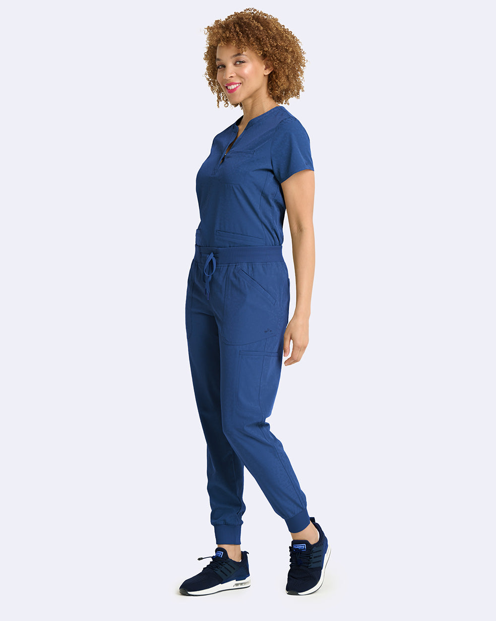 Ava Therese 1171 Lynx Jacquard Top Navy