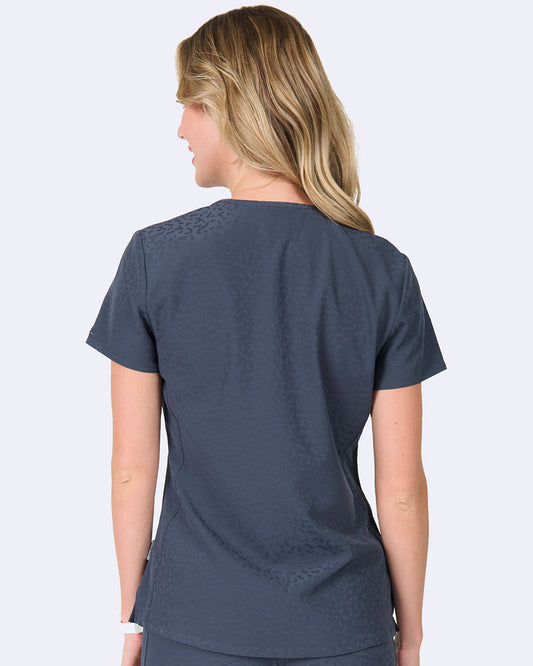 Ava Therese 1171 Lynx Jacquard Top Pewter Jacquard