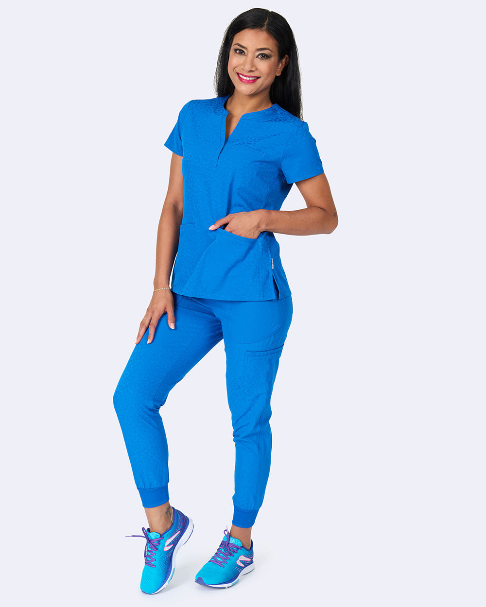 Ava Therese 1171 Lynx Jacquard Top Jacquard Royal