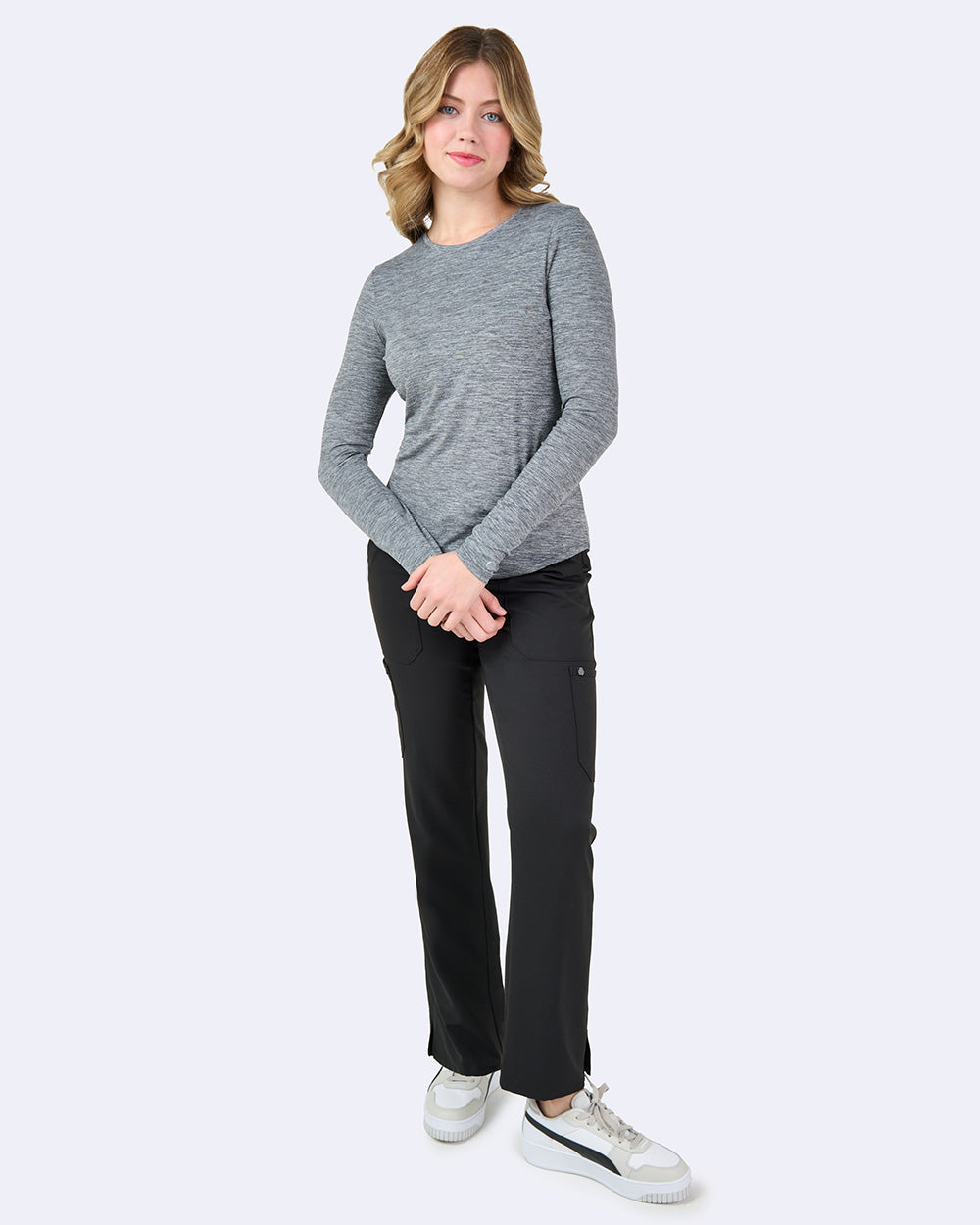 Ava Therese 1193 Tiffany Knit Tee Heather Grey