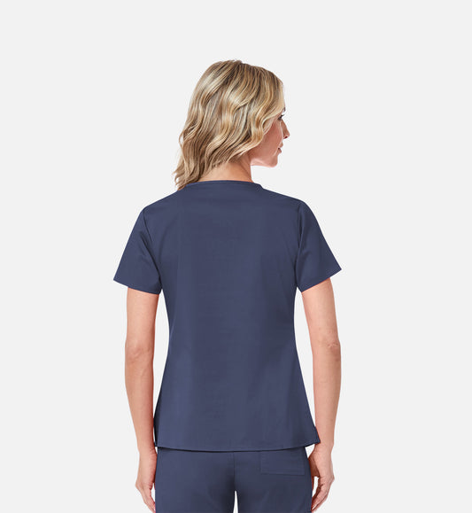 Blossom 1202 3 Pocket V-Neck Top Navy