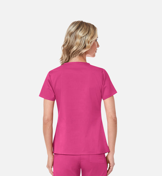 Blossom 1202 3 Pocket V-Neck Top Passion Pink