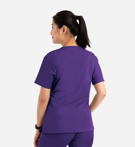 Core 1626 Curved V-Neck Top Purple