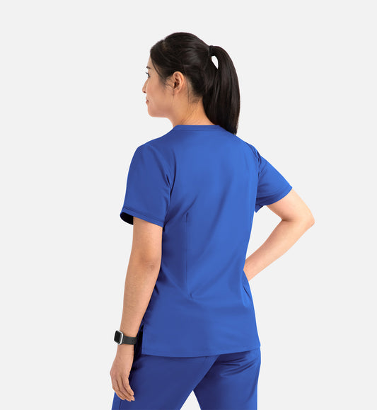 Blossom 1802 Curved V-Neck Top Royal Blue