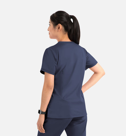 Blossom 1802 Curved V-Neck Top True Navy