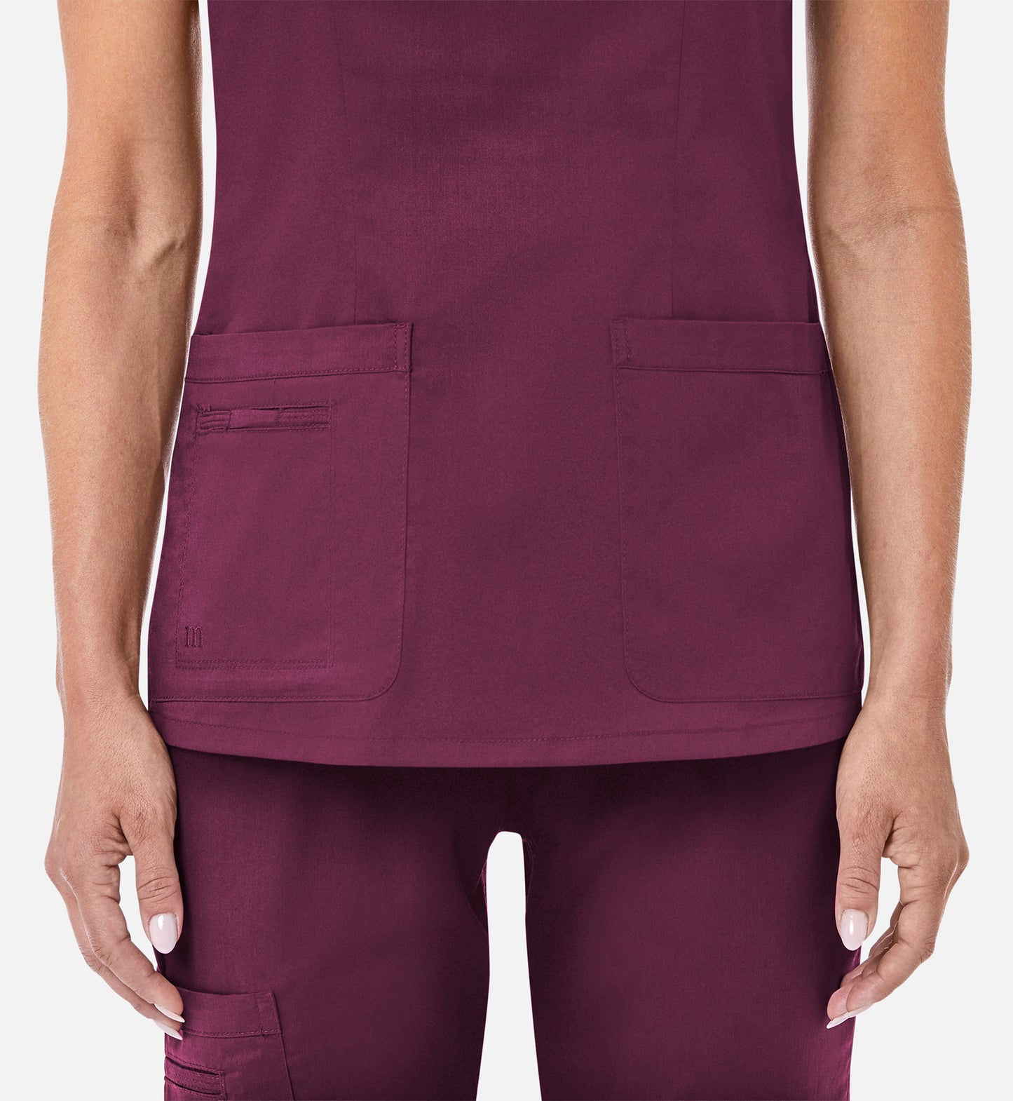 Blossom 1802 Curved V-Neck Top Wine