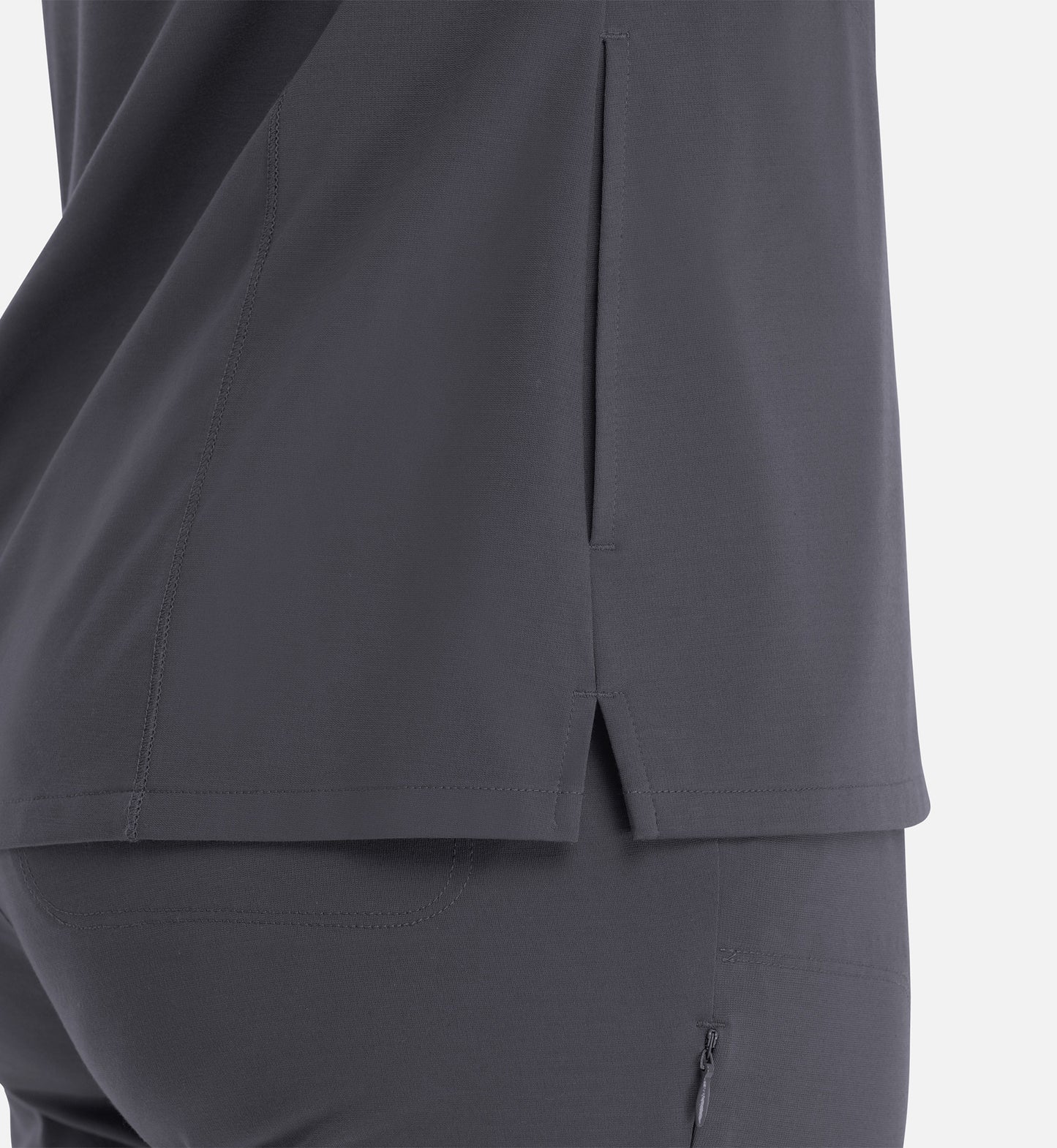 Focus 20301 Women's Banded V-Neck Top Pewter