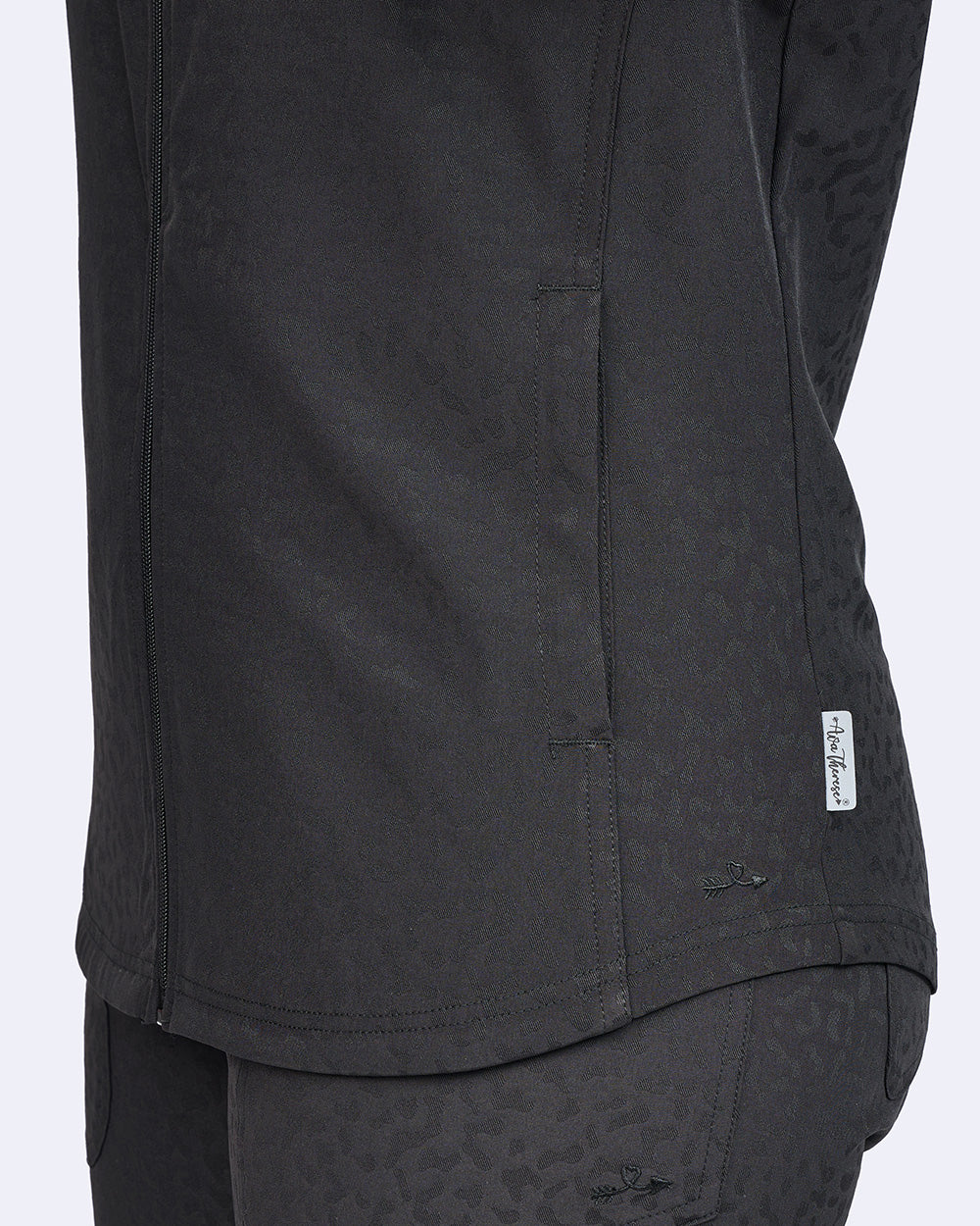 Ava Therese 2039 Cheetah Warm-Up Jacket Black