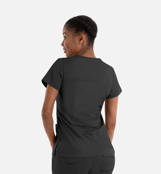 Blossom Signature 2101 Ladies Functional V-Neck Top Black