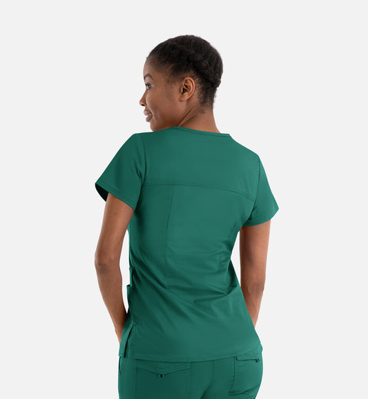 Blossom Signature 2101 Ladies Functional V-Neck Top Hunter