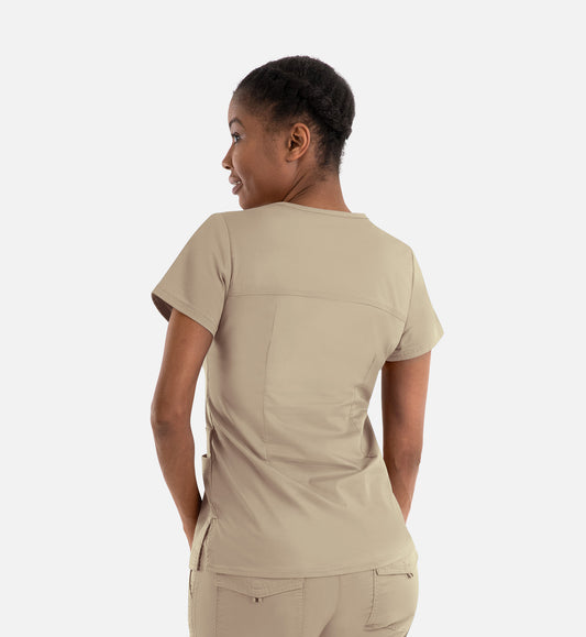 Blossom Signature 2101 Ladies Functional V-Neck Top Khaki