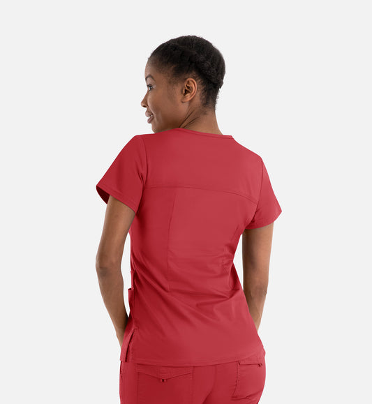 Blossom Signature 2101 Ladies Functional V-Neck Top Red