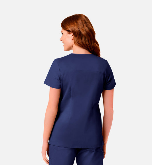 Blossom Signature 2102 Ladies Mesh Pocket Mock Wrap Top Real Navy