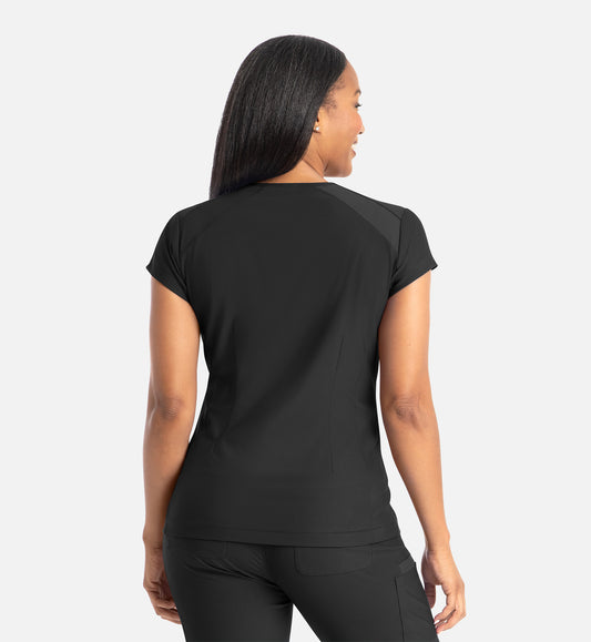 Embrace 2501 Zoe Banded V-Neck Top Black