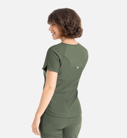 Embrace 2502 Luna Tuckable Y-Neck Top Olive