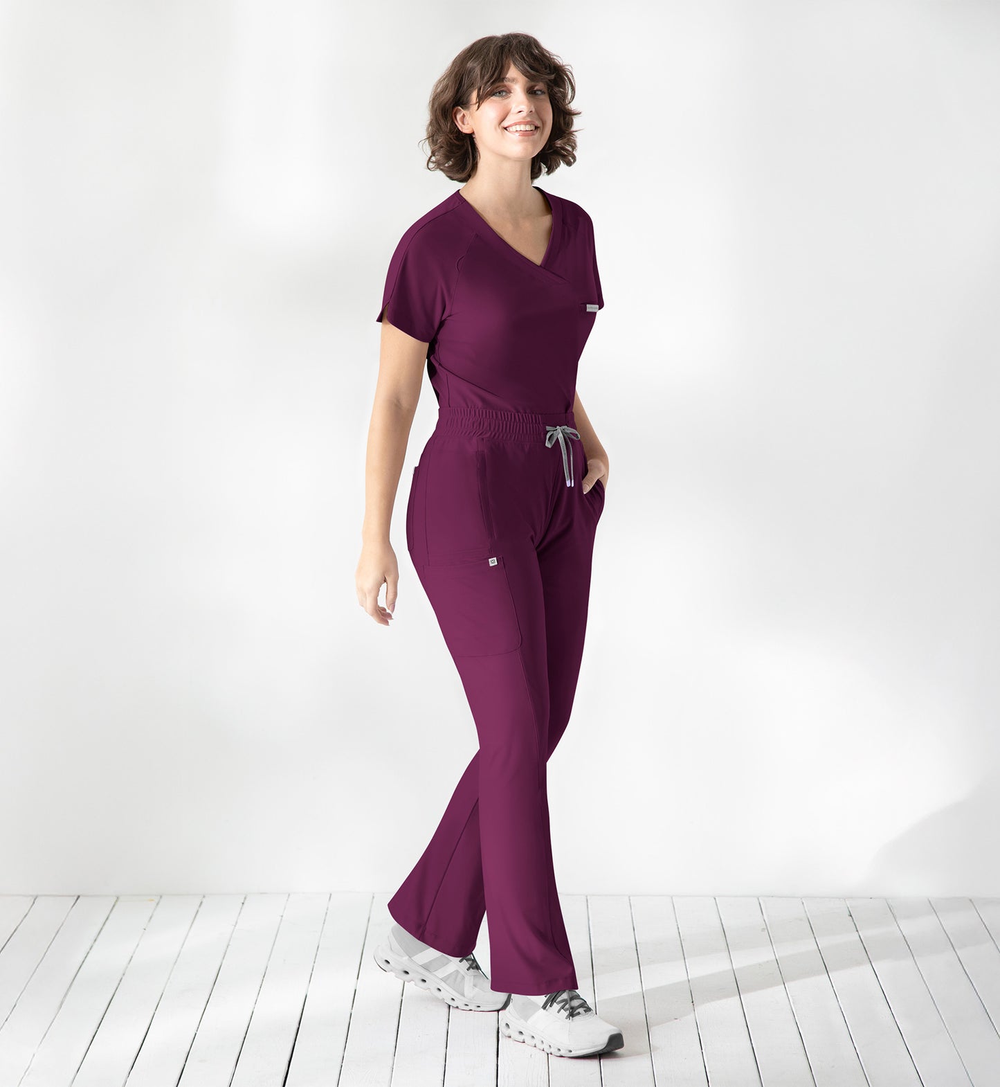 Embrace 2502 Luna Tuckable Y-Neck Top Wine