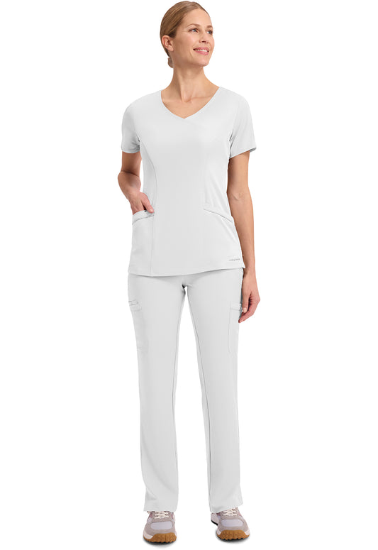 HH Works 2525 Women's Madison Scrub Top White