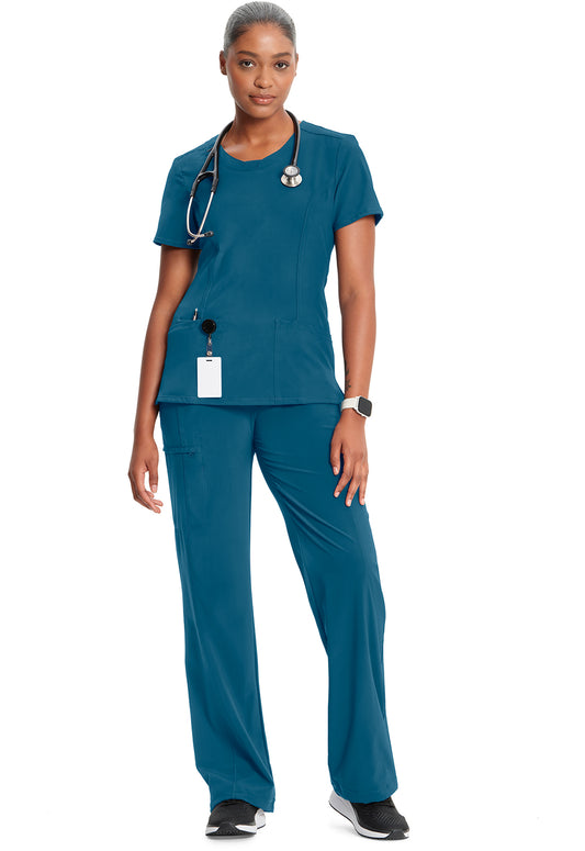 Infinity 2624A Women's Round Neck Scrub Top Caribbean Blue