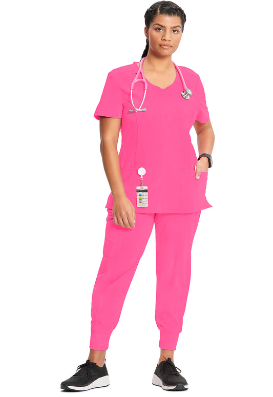 Infinity 2624A Women's Round Neck Scrub Top Carmine Pink