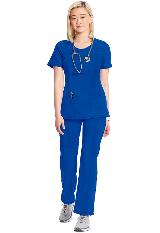 Infinity 2624A Women's Round Neck Scrub Top Galaxy Blue